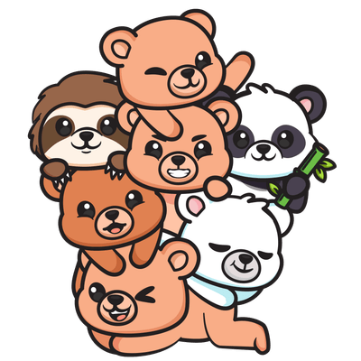 A pile of friendly bears